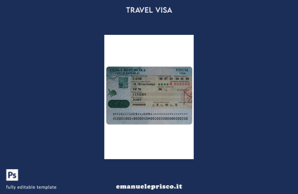 modello di visto ceco in stile verificato